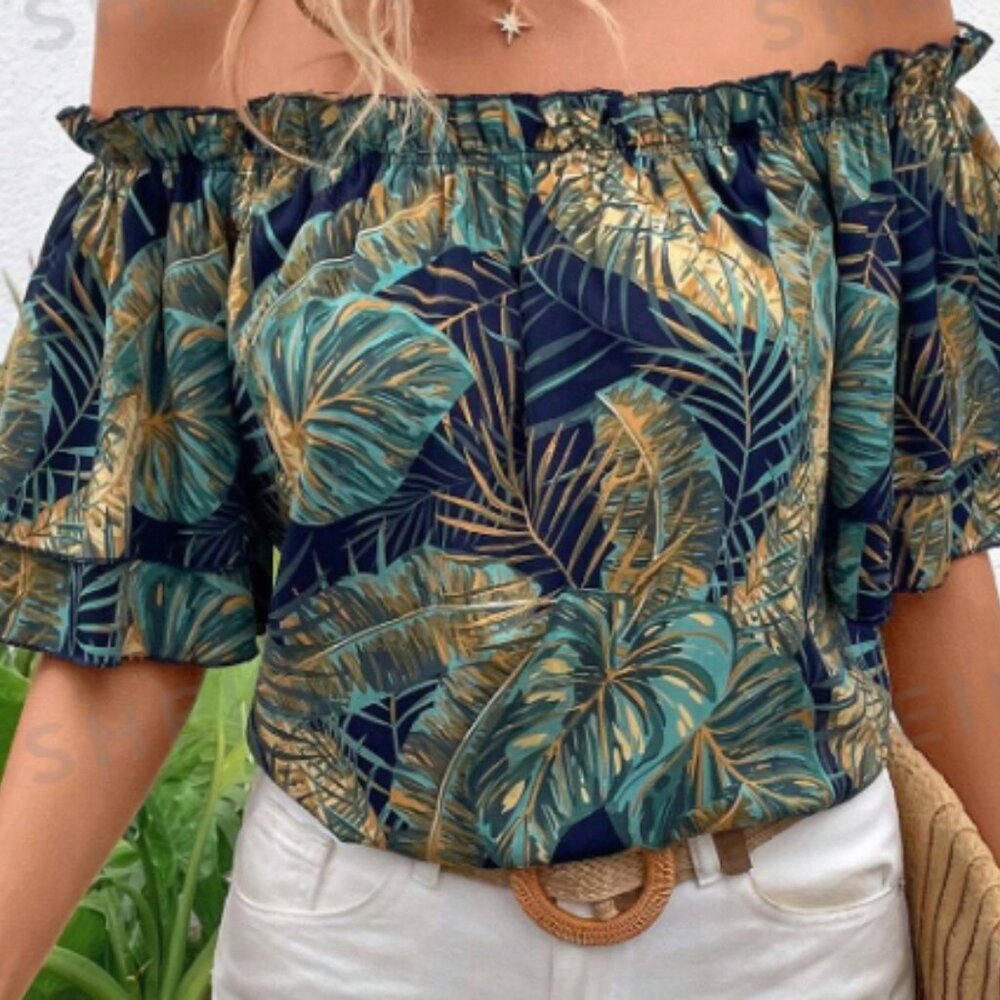 NTW NIB two blouses cold shoulder tops SHEIN